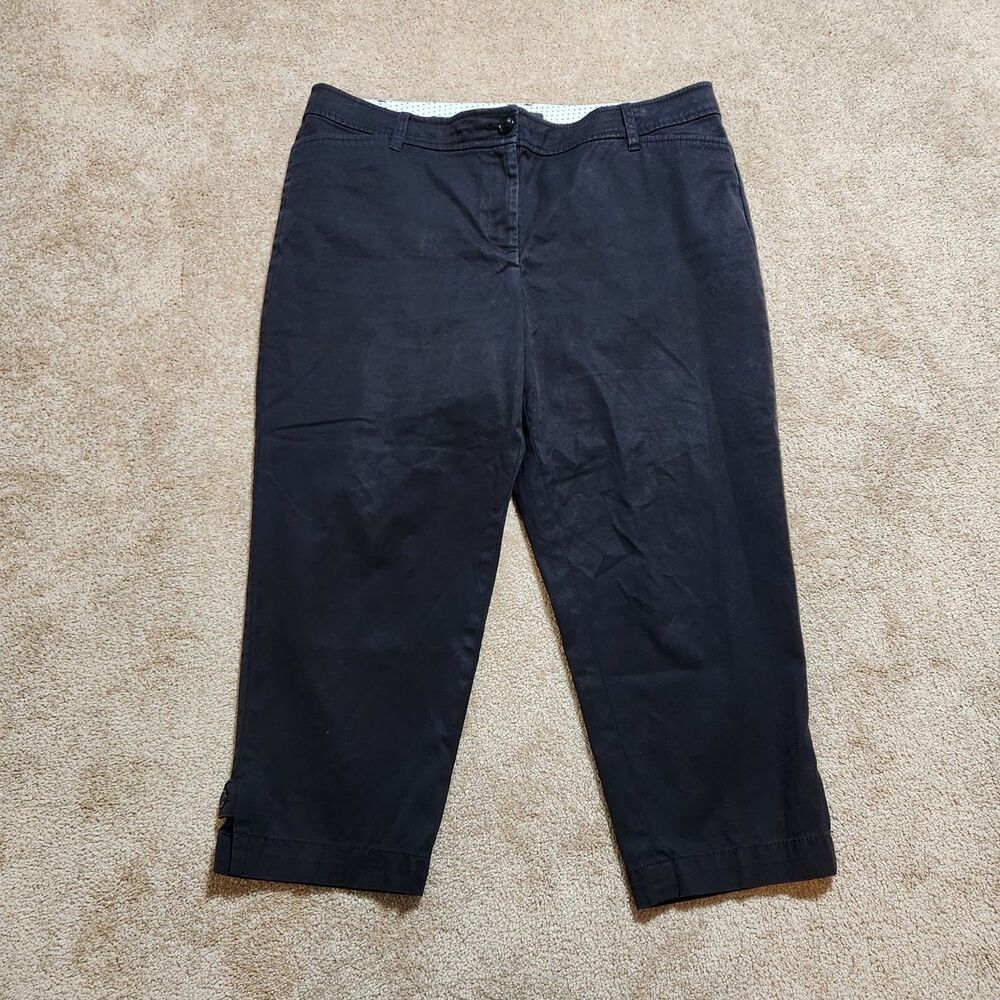 Talbots Pants Women 16P Black High Rise Perfect Crop